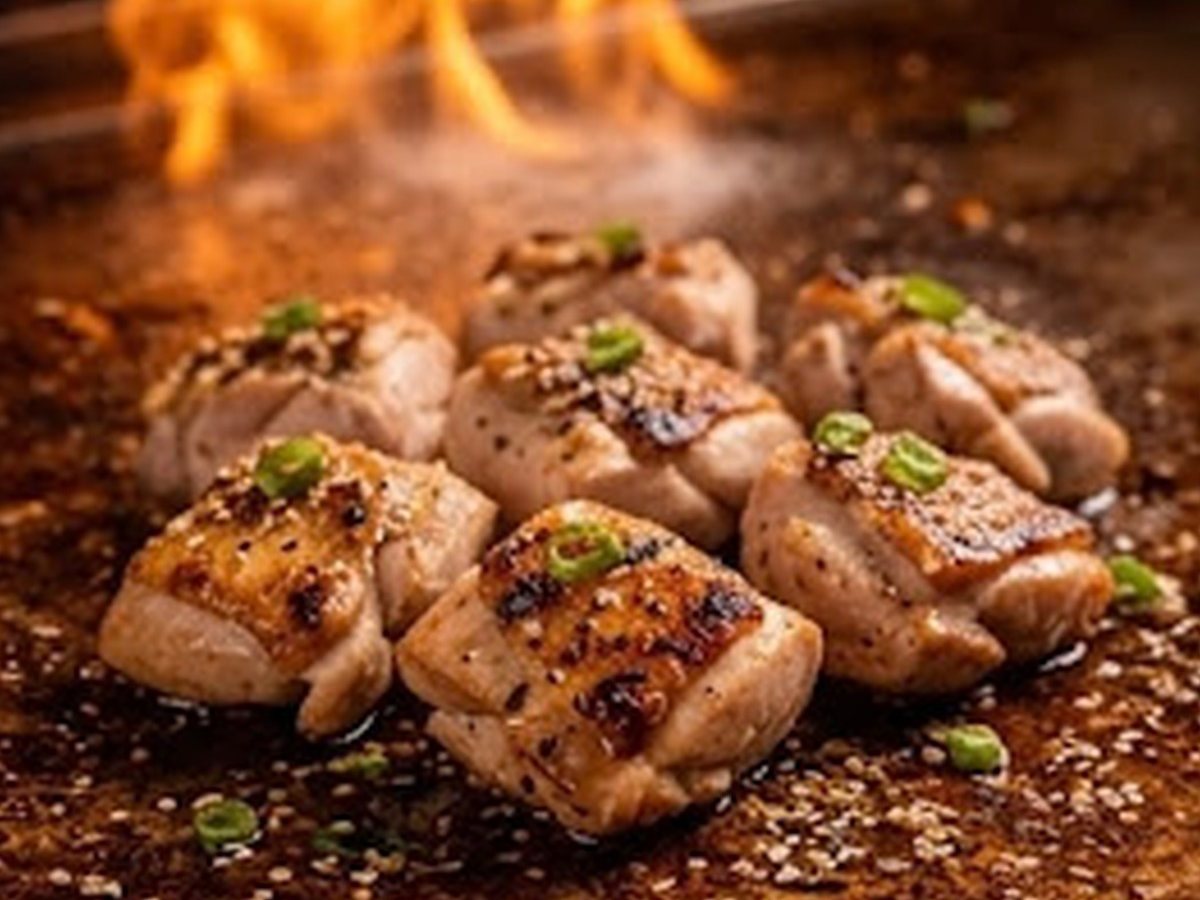 Hibachi chicken cooked fresh on the grill