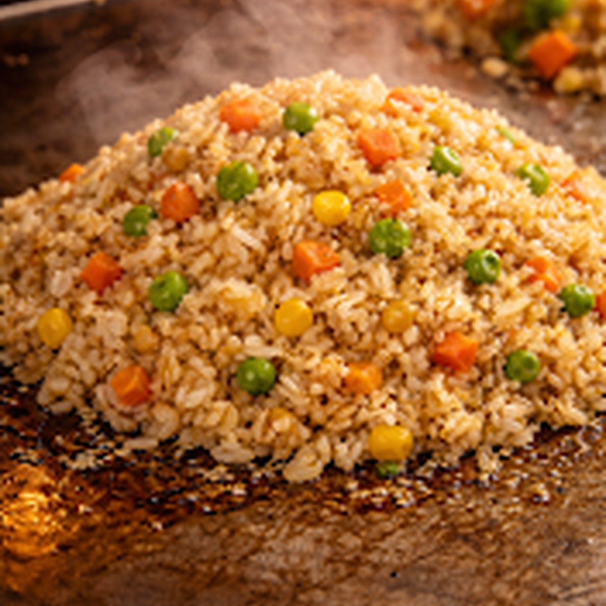 Premium hibachi fried rice on the grill
