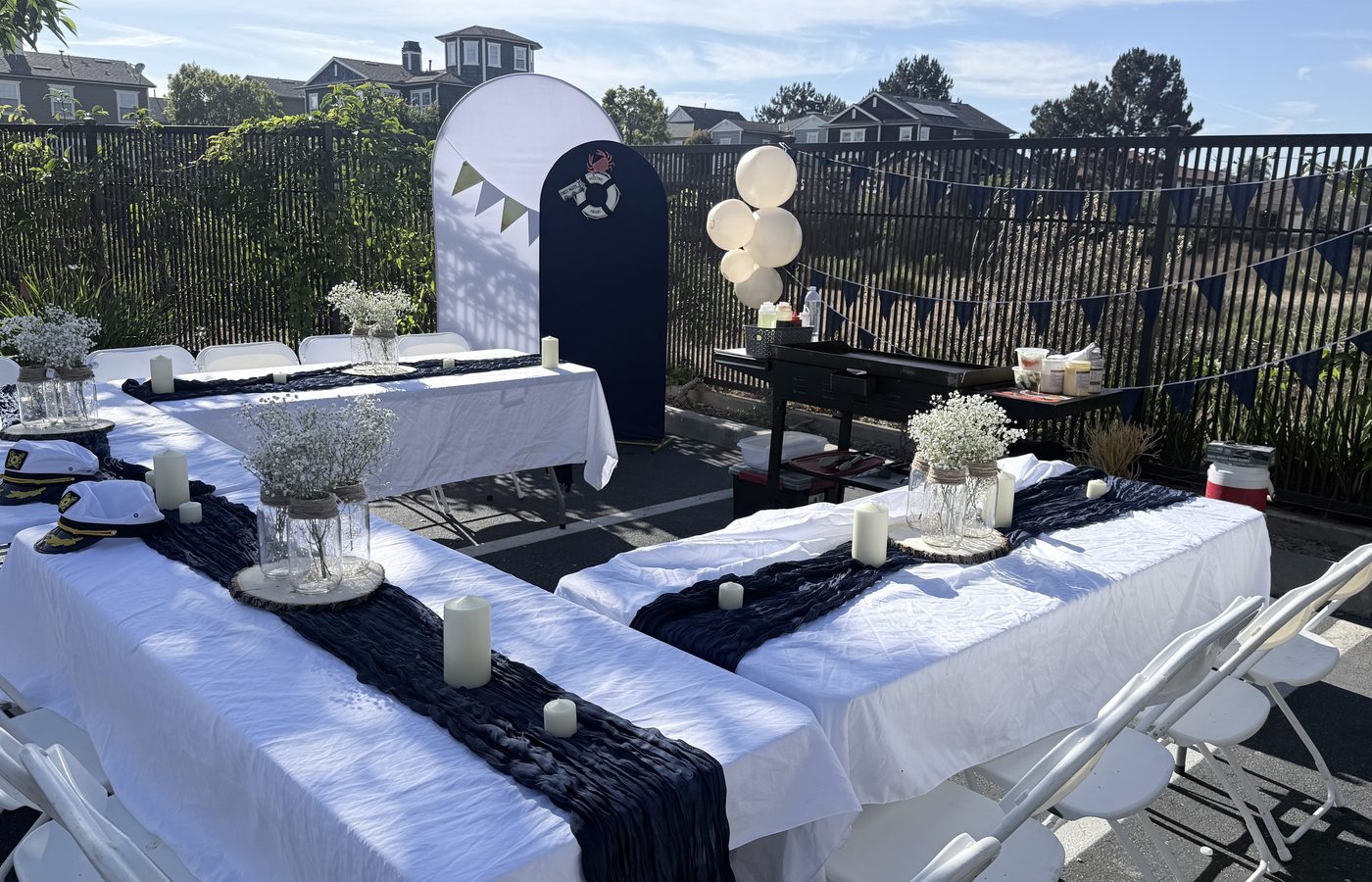 Orange County backyard hibachi setup before guests arrive